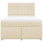 Preview: Boxspringbett mit Matratze Creme 140x200 cm Stoff