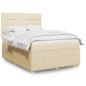 Preview: ARDEBO.de - Boxspringbett mit Matratze Creme 140x200 cm Stoff