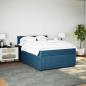 Preview: Boxspringbett mit Matratze Blau 140x200 cm Samt