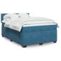 Preview: ARDEBO.de - Boxspringbett mit Matratze Blau 140x200 cm Samt