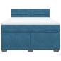 Preview: Boxspringbett mit Matratze Blau 140x200 cm Samt