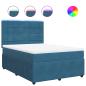 Preview: Boxspringbett mit Matratze Blau 140x200 cm Samt