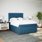 Preview: Boxspringbett mit Matratze Blau 140x200 cm Samt