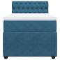 Preview: ARDEBO.de - Boxspringbett mit Matratze Blau 90x200 cm Samt