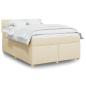 Preview: ARDEBO.de - Boxspringbett mit Matratze Creme 140x200 cm Stoff