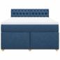Preview: Boxspringbett mit Matratze Blau 160x200 cm Stoff
