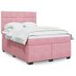 Preview: ARDEBO.de - Boxspringbett mit Matratze Rosa 140x200 cm Samt