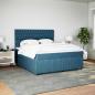 Preview: Boxspringbett mit Matratze Dunkelblau 180x200 cm Samt