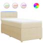 Preview: Boxspringbett mit Matratze Creme 90x200 cm Stoff