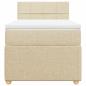 Preview: Boxspringbett mit Matratze Creme 90x200 cm Stoff