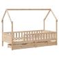 Preview: Kinderbett mit Schubladen 90x190 cm Massivholz Kiefer