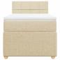 Preview: Boxspringbett mit Matratze Creme 90x190 cm Stoff
