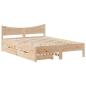 Preview: Massivholzbett mit Schubladen 140x190 cm Kiefer