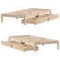 Preview: Massivholzbett mit Schubladen 100x200 cm Kiefer