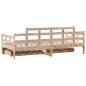 Preview: Tagesbett mit Schubladen 90x190 cm Massivholz Kiefer