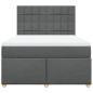 Preview: Boxspringbett mit Matratze Dunkelgrau 160x200 cm Stoff