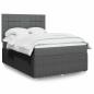 Preview: ARDEBO.de - Boxspringbett mit Matratze Dunkelgrau 160x200 cm Stoff