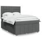 Preview: ARDEBO.de - Boxspringbett mit Matratze Dunkelgrau 160x200 cm Stoff