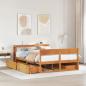 Preview: ARDEBO.de - Massivholzbett ohne Matratze Wachsbraun 120x190 cm Kiefernholz