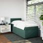 Preview: ARDEBO.de - Boxspringbett mit Matratze Dunkelgrün 100x200 cm Samt