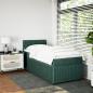Preview: Boxspringbett mit Matratze Dunkelgrün 100x200 cm Samt
