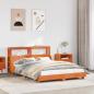 Preview: ARDEBO.de - Massivholzbett ohne Matratze Wachsbraun 120x190 cm Kiefernholz
