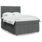 Preview: ARDEBO.de - Boxspringbett mit Matratze Dunkelgrau 160x200 cm Stoff