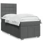 Preview: ARDEBO.de - Boxspringbett mit Matratze Dunkelgrau 80x200 cm Stoff