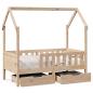 Preview: ARDEBO.de - Kinderbett mit Schubladen 70x140 cm Massivholz Kiefer