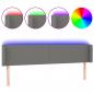 Preview: LED Kopfteil Dunkelgrau 183x16x78/88 cm Stoff
