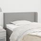 Preview: ARDEBO.de - Kopfteil mit Ohren Hellgrau 83x16x78/88 cm Stoff
