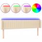 Preview: LED Kopfteil Creme 183x16x78/88 cm Stoff