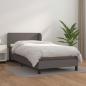 Preview: ARDEBO.de - Boxspringbett mit Matratze Grau 100x200 cm Kunstleder