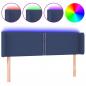 Preview: LED Kopfteil Blau 147x16x78/88 cm Stoff