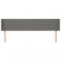 Preview: Kopfteil mit Ohren Dunkelgrau 203x16x78/88 cm Stoff