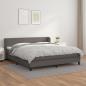 Preview: ARDEBO.de - Boxspringbett mit Matratze Grau 160x200 cm Kunstleder