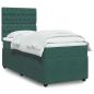Preview: ARDEBO.de - Boxspringbett mit Matratze Dunkelgrün 90x200 cm Samt