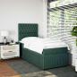 Preview: Boxspringbett mit Matratze Dunkelgrün 90x200 cm Samt