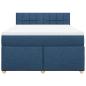 Preview: Boxspringbett mit Matratze Blau 140x200 cm Stoff