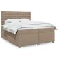 Preview: ARDEBO.de - Boxspringbett Matratze Cappuccino-Braun 200x200cm Kunstleder