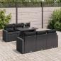 Preview: ARDEBO.de - 7-tlg. Garten-Sofagarnitur mit Kissen Schwarz Poly Rattan