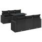Preview: 7-tlg. Garten-Sofagarnitur mit Kissen Schwarz Poly Rattan
