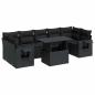 Preview: 8-tlg. Garten-Sofagarnitur mit Kissen Schwarz Poly Rattan