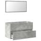 Preview: Badschrank mit Spiegel Betongrau Holzwerkstoff
