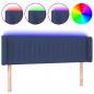 Preview: LED Kopfteil Blau 147x16x78/88 cm Stoff