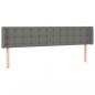 Preview: LED Kopfteil Dunkelgrau 203x16x78/88 cm Stoff