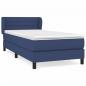 Preview: Boxspringbett mit Matratze Blau 90x200 cm Stoff