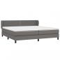 Preview: Boxspringbett mit Matratze Grau 200x200 cm Kunstleder