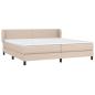 Preview: ARDEBO.de - Boxspringbett Matratze Cappuccino-Braun 200x200cm Kunstleder