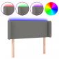 Preview: LED Kopfteil Dunkelgrau 83x16x78/88 cm Stoff